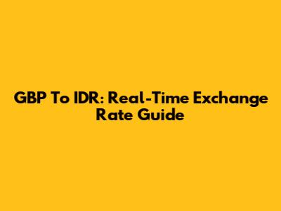 GBP To IDR: Real-Time Exchange Rate Guide