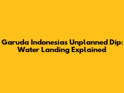 Garuda Indonesia's Unplanned Dip: Water Landing Explained