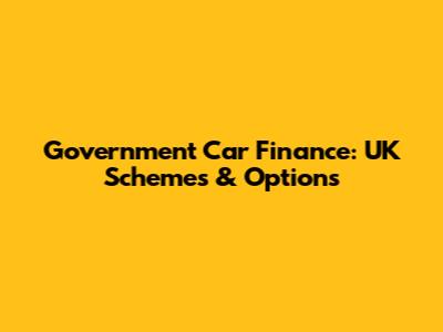 Government Car Finance: UK Schemes & Options