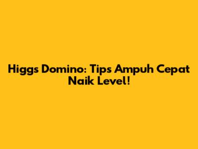 Higgs Domino: Tips Ampuh Cepat Naik Level!