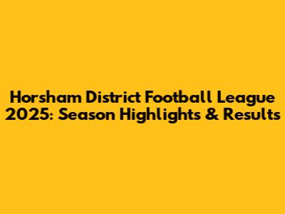 Horsham District Football League 2025: Season Highlights & Results