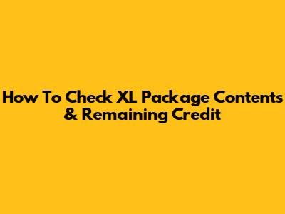 How To Check XL Package Contents & Remaining Credit