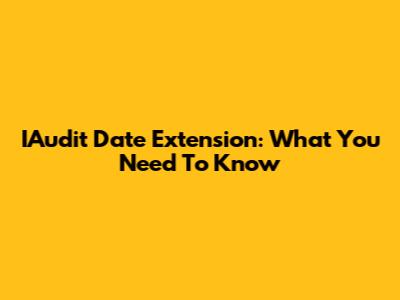 IAudit Date Extension: What You Need To Know