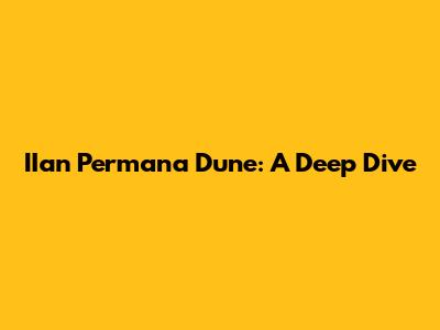 IIan Permana Dune: A Deep Dive