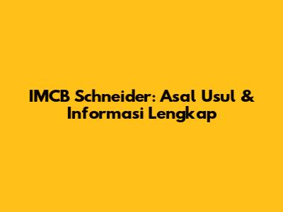 IMCB Schneider: Asal Usul & Informasi Lengkap