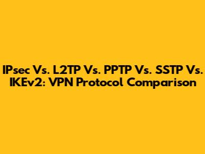 IPsec Vs. L2TP Vs. PPTP Vs. SSTP Vs. IKEv2: VPN Protocol Comparison