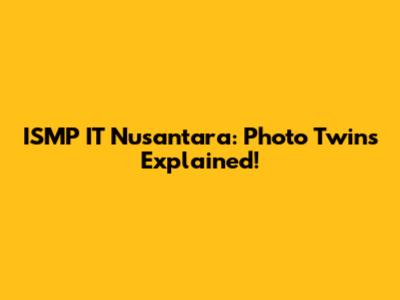 ISMP IT Nusantara: Photo Twins Explained!