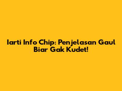 Iarti Info Chip: Penjelasan Gaul Biar Gak Kudet!