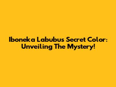 Iboneka Labubu's Secret Color: Unveiling The Mystery!