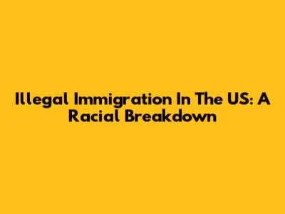 Illegal Immigration In The US: A Racial Breakdown