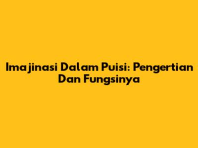 Imajinasi Dalam Puisi: Pengertian Dan Fungsinya