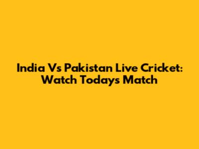 India Vs Pakistan Live Cricket: Watch Today's Match