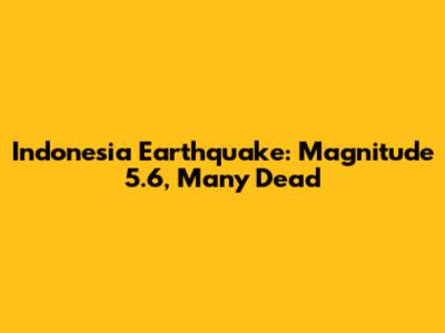 Indonesia Earthquake: Magnitude 5.6, Many Dead