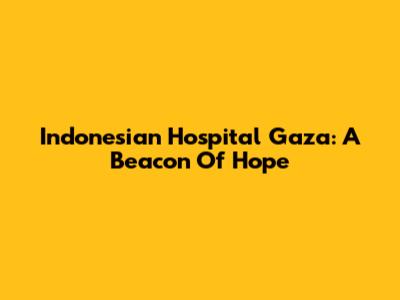 Indonesian Hospital Gaza: A Beacon Of Hope