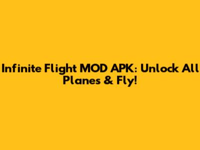 Infinite Flight MOD APK: Unlock All Planes & Fly!