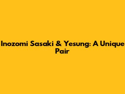 Inozomi Sasaki & Yesung: A Unique Pair