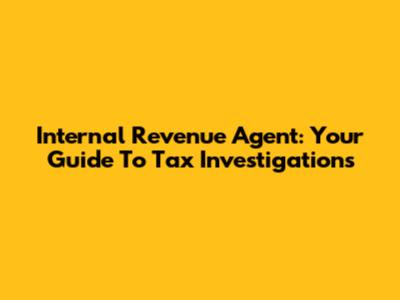 Internal Revenue Agent: Your Guide To Tax Investigations