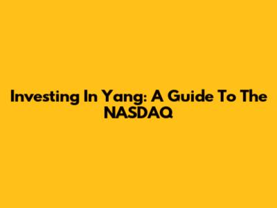 Investing In Yang: A Guide To The NASDAQ