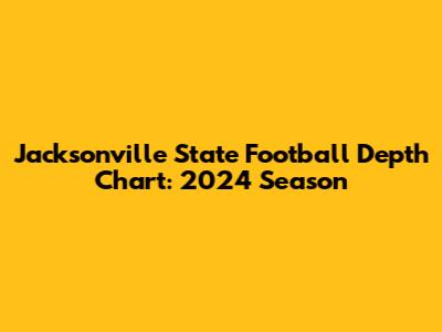 Jacksonville State Football Depth Chart: 2024 Season