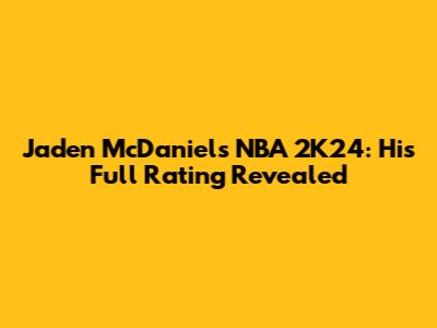 Jaden McDaniels NBA 2K24: His Full Rating Revealed