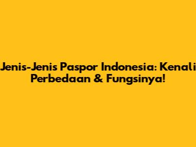 Jenis-Jenis Paspor Indonesia: Kenali Perbedaan & Fungsinya!
