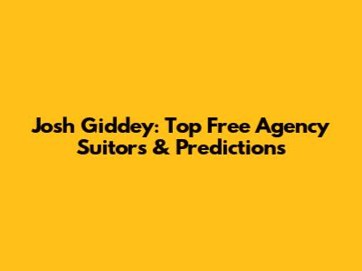Josh Giddey: Top Free Agency Suitors & Predictions