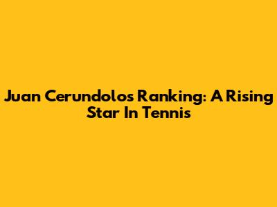 Juan Cerundolo's Ranking: A Rising Star In Tennis