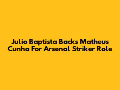 Julio Baptista Backs Matheus Cunha For Arsenal Striker Role
