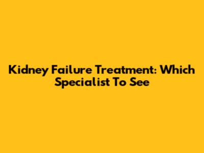 Kidney Failure Treatment: Which Specialist To See