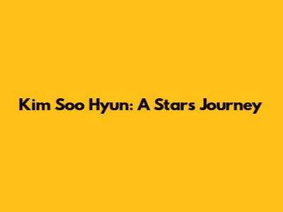 Kim Soo Hyun: A Star's Journey