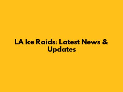 LA Ice Raids: Latest News & Updates