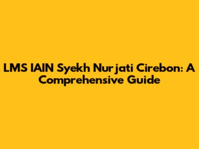 LMS IAIN Syekh Nurjati Cirebon: A Comprehensive Guide