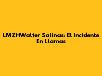LMZHWalter Salinas: El Incidente En Llamas