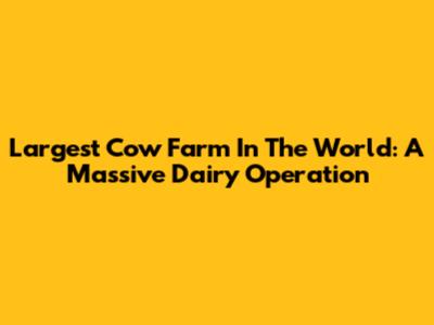 Largest Cow Farm In The World: A Massive Dairy Operation