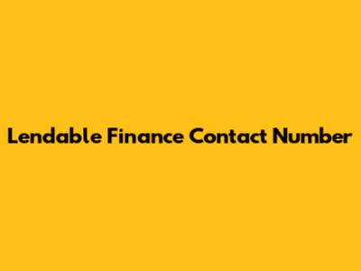 Lendable Finance Contact Number