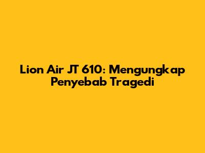 Lion Air JT 610: Mengungkap Penyebab Tragedi