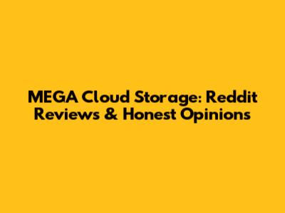 MEGA Cloud Storage: Reddit Reviews & Honest Opinions