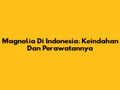 Magnolia Di Indonesia: Keindahan Dan Perawatannya