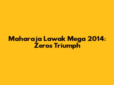 Maharaja Lawak Mega 2014: Zero's Triumph