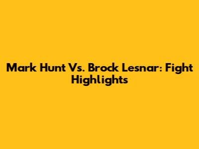 Mark Hunt Vs. Brock Lesnar: Fight Highlights