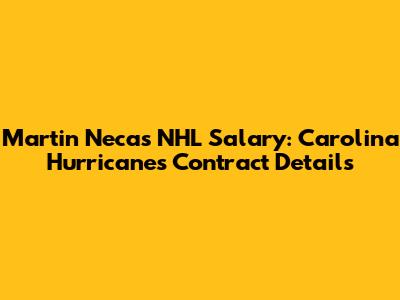Martin Necas NHL Salary: Carolina Hurricanes Contract Details