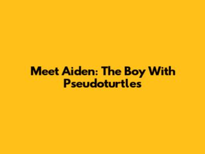 Meet Aiden: The Boy With Pseudoturtles