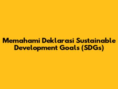 Memahami Deklarasi Sustainable Development Goals (SDGs)