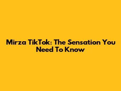 Mirza TikTok: The Sensation You Need To Know