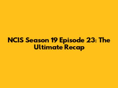 NCIS Season 19 Episode 23: The Ultimate Recap