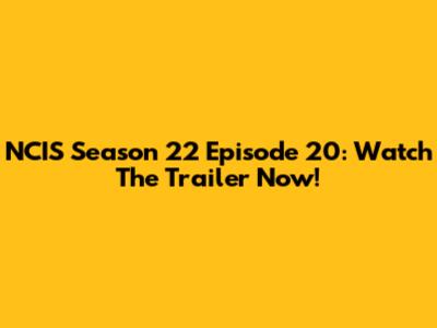 NCIS Season 22 Episode 20: Watch The Trailer Now!