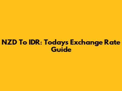 NZD To IDR: Today's Exchange Rate Guide