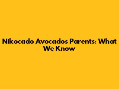 Nikocado Avocado's Parents: What We Know