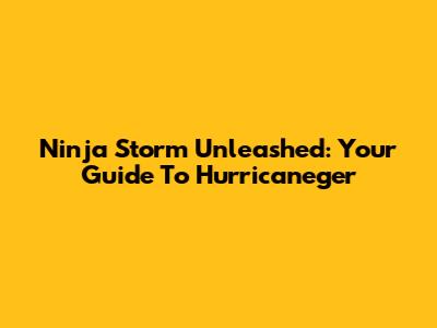 Ninja Storm Unleashed: Your Guide To Hurricaneger