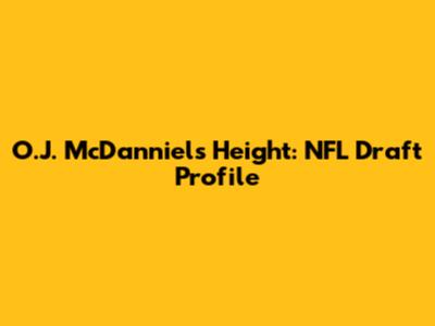 O.J. McDanniels Height: NFL Draft Profile